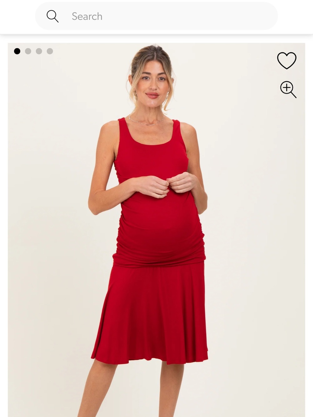 Pinkblush Red Sleeveless Maternity Midi Dress